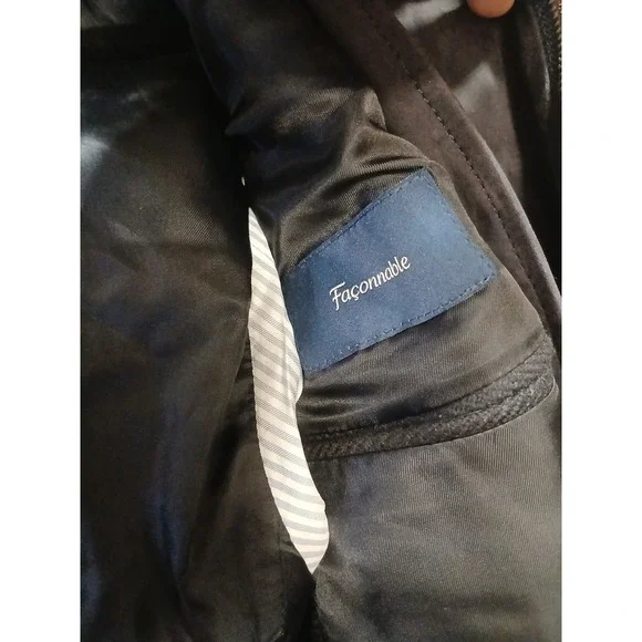 Faconnable Mens 52R (44 US) Regular Black Wool Cashmere Overcoat Italy - Picture 4 of 14